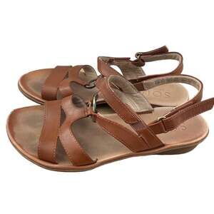 Soul Naturalizer Women's Stellar_Sl Leather Srappy Brown Sandal Size 8.5